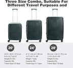 Nazhura Luggage Set, 3-Piece Hardside Suitcase Set, 20-inch Carry On, 28-inch - Image 2