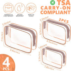 AURUZA 4 Pack Clear Toiletry Bag, Portable Travel Makeup Bags - Image 2