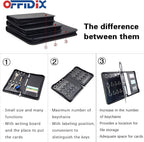 OFFIDIX Portable Zippered Key Case, Leather Portable Key Cabinet 24 Key Hooks - Image 5