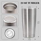 20 oz Tumbler with lid Double Wall Vacuum Insulated Tumblers Stainless Steel - Image 5