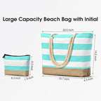 Becokan Beach Bag Initial Beach Tote - Image 3