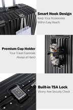 HotWay 20 Inch Aluminum Frame Carry On Luggage - Image 4