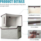 Linen Fabric Foldable Storage Cube Bin Organizer Basket - Image 2