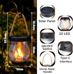 Solar Lantern Outdoor Lights, Flickering LED - Image 3