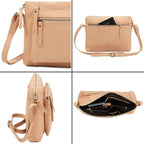 Wise Owl Accessories Small Soft Pebbled Real Leather Crossbody Handbags Purses - Image 6