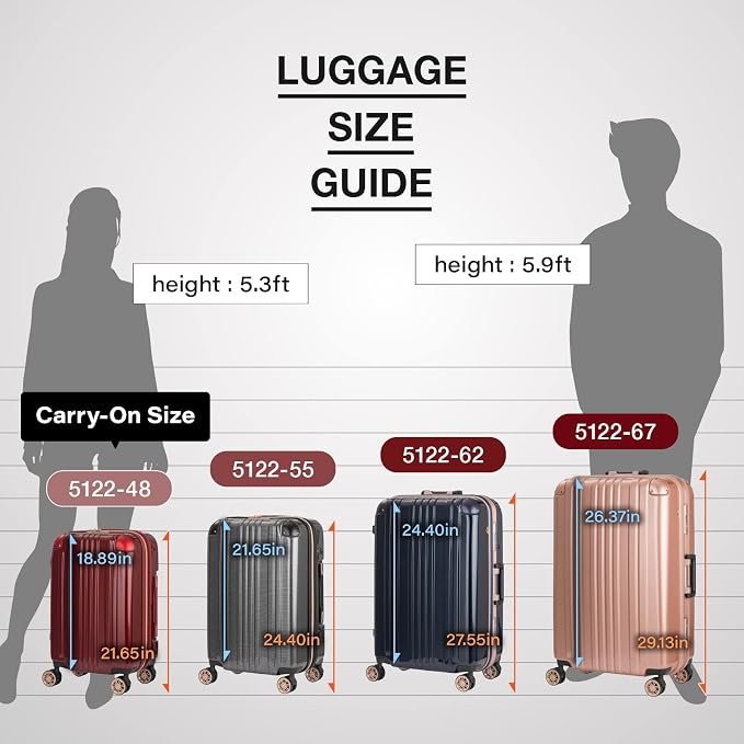 LEGEND WALKER Hardside Expandable Zipper Luggage, 5122-48-NV - Image 6
