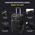 LEVEL8 Carry On Luggage with Compartment, 20 Inch Softside Expandable Travel - Image 3