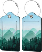 2 Pcs Cute Green Mountain Luggage Tag - Image 4