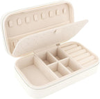 DesignSter Travel Jewelry Box, PU Leather Portable Jewelry Case, Small Jewelry by DesignSter