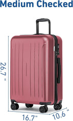KYME Suitcase Hardshell With Double Spinner Wheels, PC+ABS TSA Lock Travel - Image 5