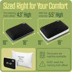 Camping Pillow: Dual Cover, Memory Foam Travel Pillow, Medium Firm Camp Pillow - Image 5