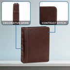 Samsill Vintage Leather Mini 3 Ring Zipper Binder, 1 Inch Round Ring Capacity - Image 4