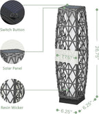 Grand patio 2-Piece Outdoor Solar-Powered Woven Wicker Lantern Floor Lamp - Image 8