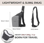 Anti Theft Crossbody Bags for Women Men, Slim Sling Bags - Image 5