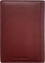 Personalized Monogrammed Merlot Leather RFID Passport Wallet - Image 6