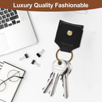 Jack&Chris Genuine Leather SD Card Holder Keychain, Anti-Shock Anti-Dust SD - Image 4