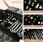 Velvet Travel Jewelry Case Roll Bag Organizer - Image 7