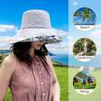 Women Wide Brim Sun Hats Metal Wired Edge Summer UV Protection Beach Fishing Hat - Image 4
