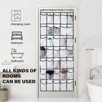 35Large Pockets Over The Door Shoe Organizer, Mesh Pockets Shoe Holder Rack - Image 7