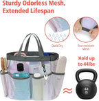 F-color Mesh Shower Caddy Portable, Upgrade Deeper 7 Pockets Shower Bag Basket - Image 3