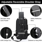 Sling Bag for Men Anti-theft USB Crossbody Shoulder Backpack Purse Waterproof - Image 7