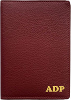 Personalized Monogrammed Merlot Leather RFID Passport Wallet by 123CheapChecks