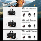 Waterproof Duffel Bag, 50L Roll-top Motorcycle Dry Bag - Image 6