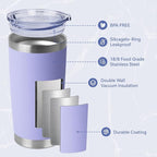 HASLE OUTFITTERS 20oz Stainless Steel Tumblers Bulk, Insulated Travel Cup - Image 2
