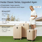 Hanke Expandable Hardshell Luggage Sets 3 piece Carry on Luggage - Image 2