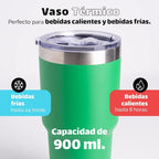 NORDAY | Tumbler with Lid - 30oz - Green Insulated Tumbler - Stainless Steel - Image 3