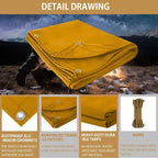 FoundGo 12x16ft Canvas Tarp 22 Mil Tarps 14 oz Canvas Tarpaulin Heavy Duty - Image 6