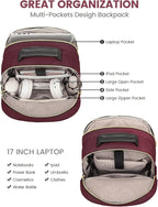 LOVEVOOK Laptop Backpack for Women, Large Travel Computer Work Bag, Business - Image 3