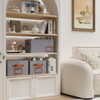 OUTBROS Foldable Storage Box for Shelves, 15.7 x 11.8 x 7.9 inch Fabric Baskets - Image 3