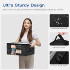 Clothes Storage Bags, Foldable Thick Fabric Blanket Storage Bags, Large Clear - Image 6