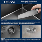 TORVA Bar Sink, TORVA 14 x 18 Inch Undermount Kitchen Sink, Gloss Black PVD - Image 5