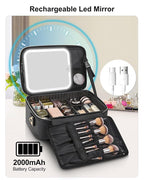 Relavel Makeup Train Case With LED Mirror, Professional Travel Cosmetic Bag - Image 5