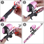 ODDSPRO Kids Fishing Pole Pink, Portable Telescopic Fishing Rod and Reel Combo - Image 5