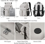 mixi Travel Laptop Backpack, Lightweight Durable School Bookbag Men Woman 15.6" - Image 3