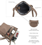 DELUXITY | Crossbody Purse Bag | Functional Multi Pocket Double Zipper Purse | - Image 4