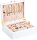 Small Jewelry Organizer for Women, 2-Layer Travel Jewelry Box by ASINGYERbyASINGYERHOME