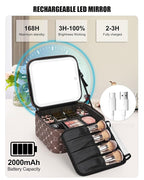 Relavel Travel Makeup Bag With LED Mirror, Portable Cosmetic Organizer Bag with - Image 7
