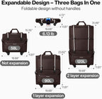 mixi Travel Bag with Wheels Expandable Foldable Luggage Bag Collapsible Rolling - Image 2