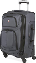 SwissGear Sion Softside Expandable Luggage, Dark Grey, Carry-On 21-Inch by SwissGear