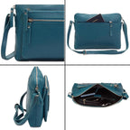 Wise Owl Accessories Small Soft Pebbled Real Leather Crossbody Handbags Purses - Image 6