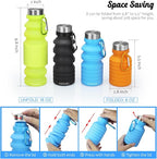 Nefeeko Collapsible Water Bottle, Reuseable BPA Free Silicone Foldable Water - Image 2