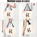 Vavabox Tote Bag, A-Z Initial Monogrammed Waterproof Tote Bag, Bridesmaid Gifts - Image 4
