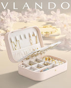 Vlando Travel Jewelry Case, PU Leather Travel Jewelry Box - Image 2