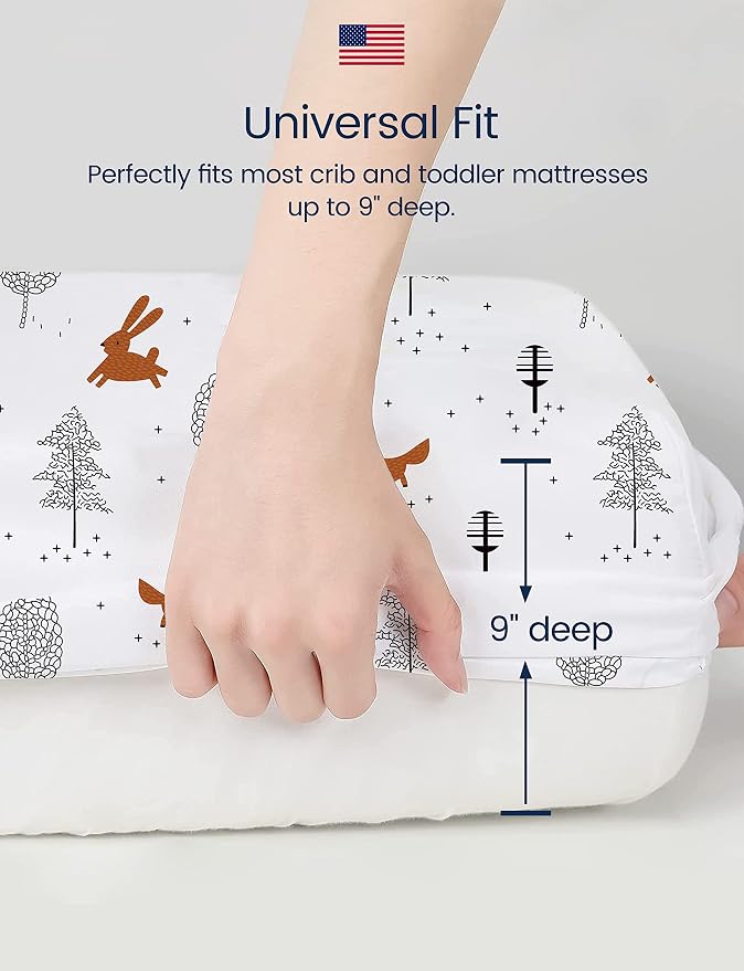 TotAha Space Crib Fitted Sheet, Super Stretchy Jersey Star Crib Sheets - Image 4