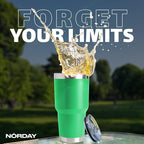 NORDAY | Tumbler with Lid - 30oz - Green Insulated Tumbler - Stainless Steel - Image 7