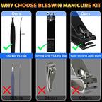 Manicure Set 16 In 1 Professional Stainless Steel Pedicure Kit Toenail Clippers - Image 5